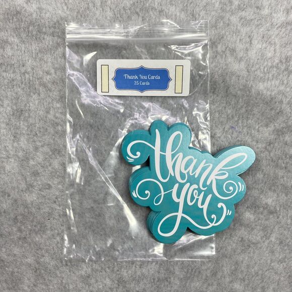 Seller Thank You For Your Purchase Die Cut Cards Notes Blue Sets of 25 - Picture 6 of 7